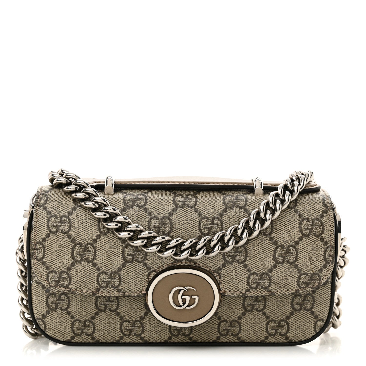 Gucci Senna GG Supreme Petite Mini GG Top Handle Shoulder Bag Beige Ebony 1 of 12