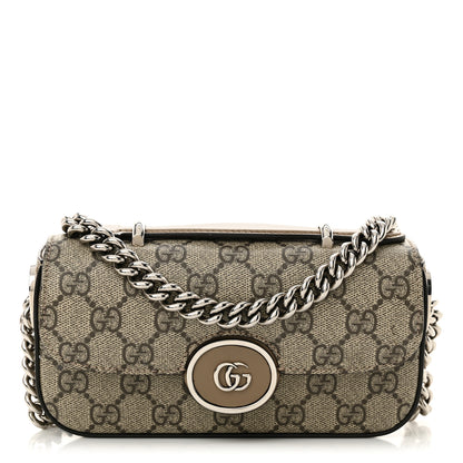 Gucci Senna GG Supreme Petite Mini GG Top Handle Shoulder Bag Beige Ebony 1 of 12