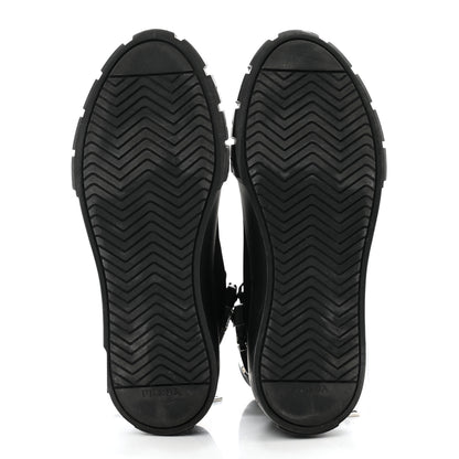 Prada Re-Nylon Gabardine Triangle Womens Wheel Pouch Pocket High Top Sneakers 39 Black 8 of 10