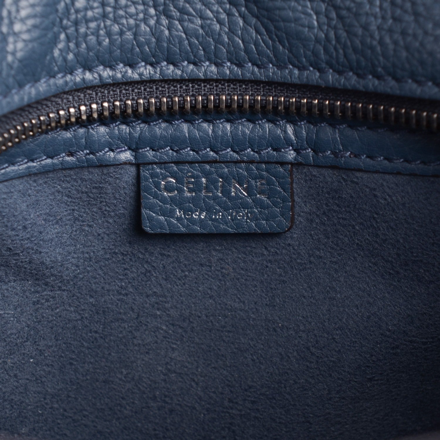 Celine Drummed Calfskin Nano Luggage Orage 6 of 8