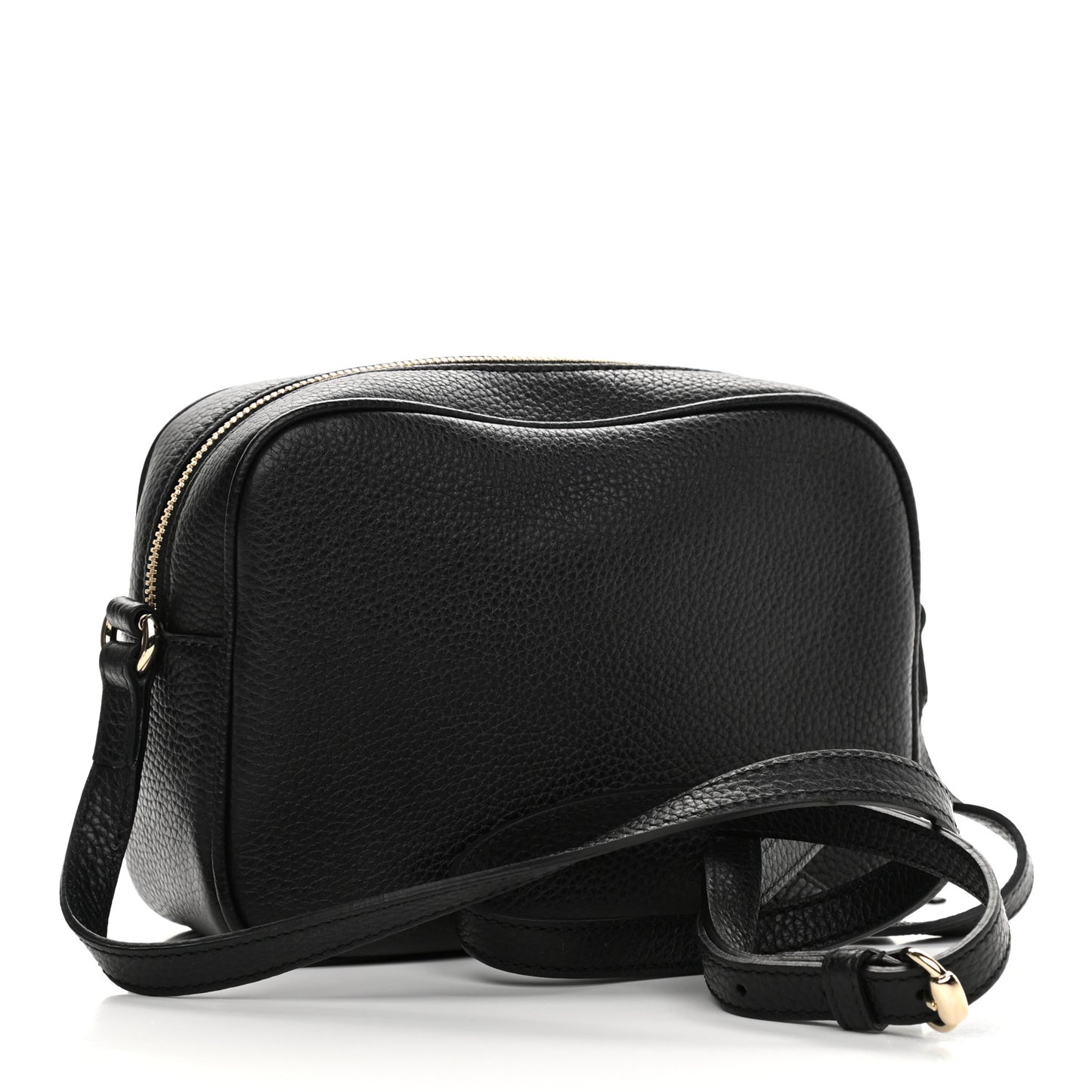 Pebbled Calfskin Small Soho Disco Bag Black