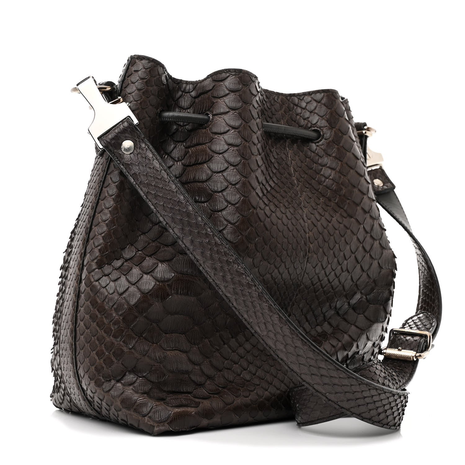Proenza Schouler Snakeskin Medium Bucket Bag Brown 4 of 15