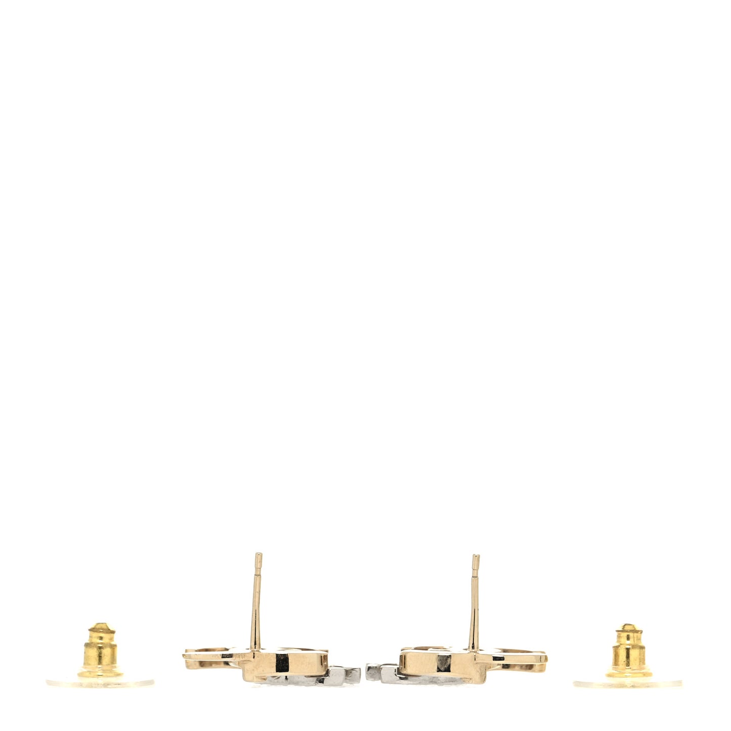 Crystal Double CC Earrings Gold Silver