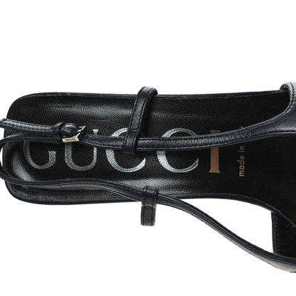 Gucci GG Monogram Malaga Kid Crystal Square G 75mm Slingback Pumps 39 Beige Blue 7 of 8