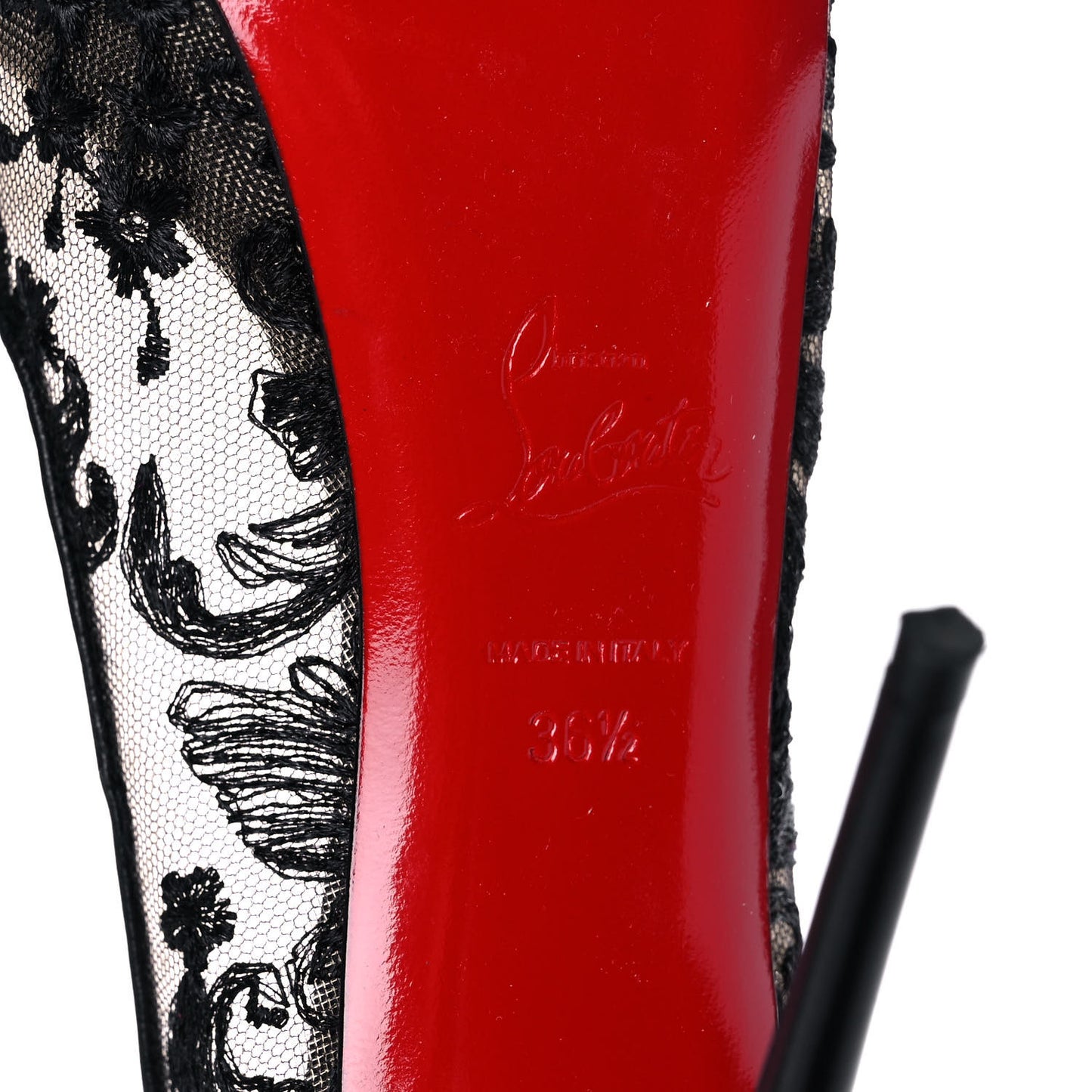 Dentelle Chantilly Follies Lace 100 Peep Toe Pumps 36.5 Black