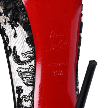 Christian Louboutin Dentelle Chantilly Follies Lace 100 Peep Toe Pumps 36.5 Black 6 of 9