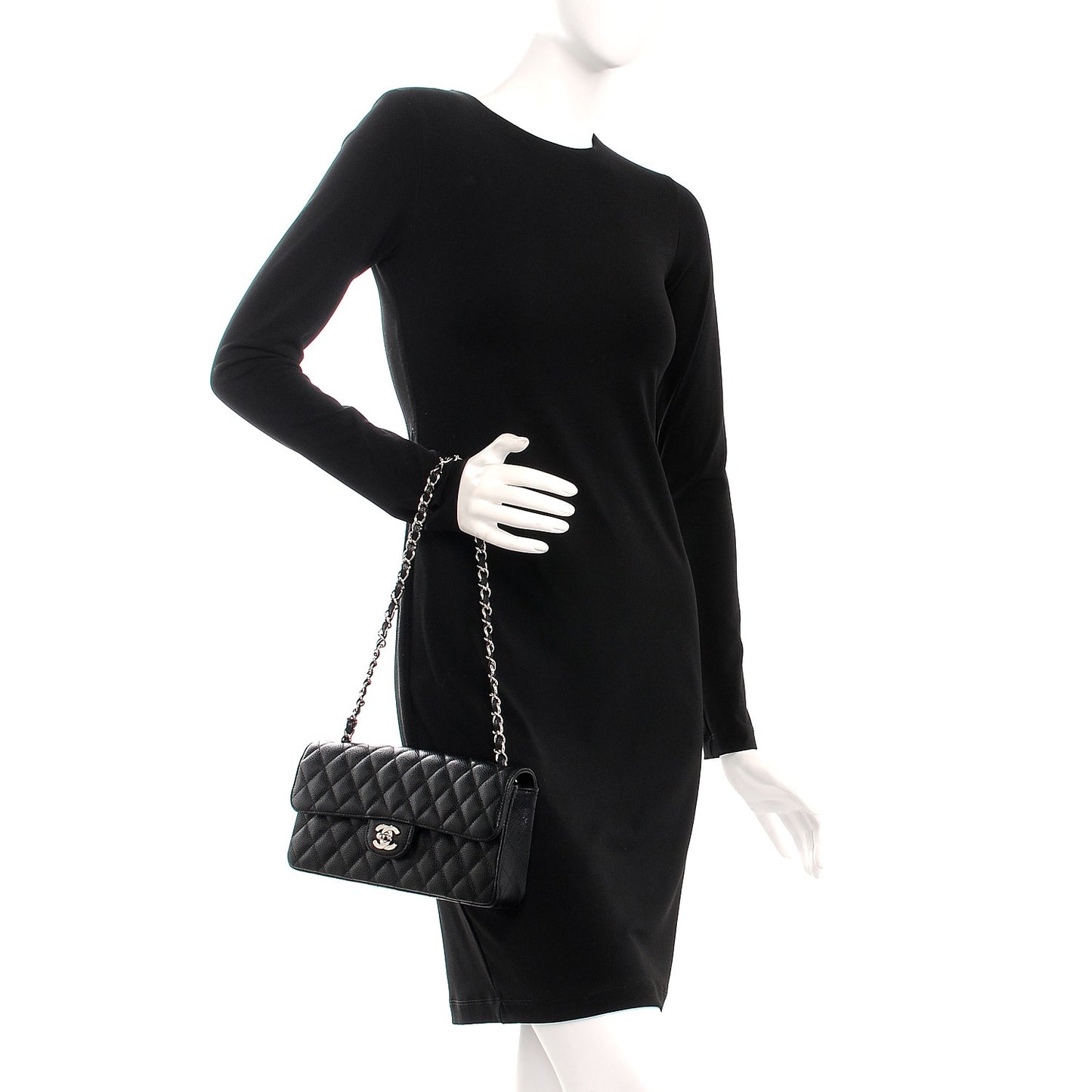 Caviar Quilted East West Flap Black