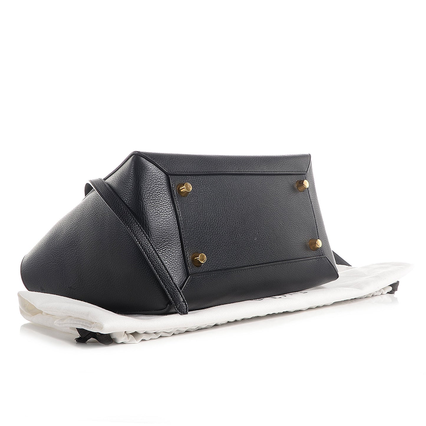 Drummed Calfskin Small Belt Bag Black