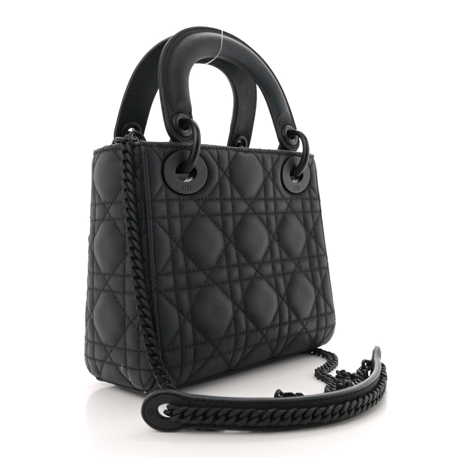 Christian Dior Ultra Matte Calfskin Cannage Mini Lady Dior Black 3 of 12