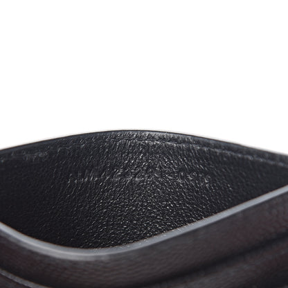 Saint Laurent Grain De Poudre Matelasse Chevron Monogram Credit Card Case Black 6 of 6
