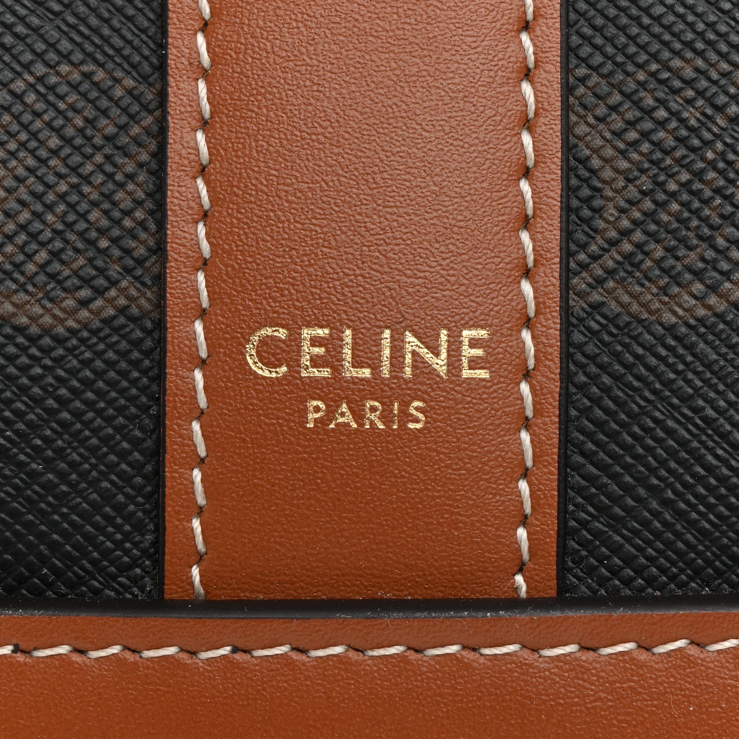 Celine Triomphe Canvas Calfskin Medium Bucket Bag Tan 6 of 10