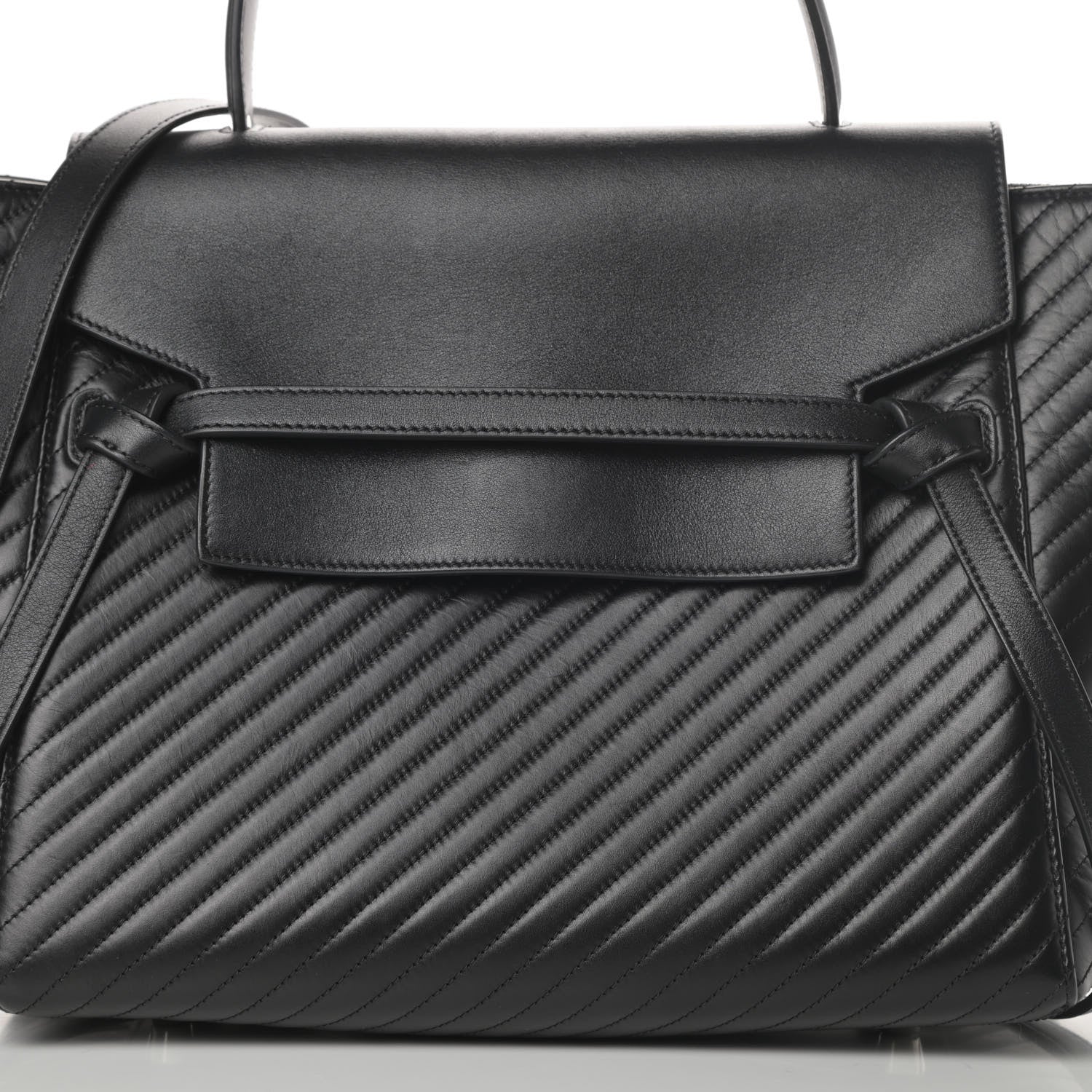 Celine Calfskin Diagonal Quilted Mini Belt Bag Black 16 of 16
