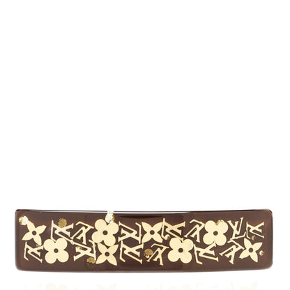 Louis Vuitton Resin Swarovski Crystal Inclusion Barrette GM Marron 1 of 4