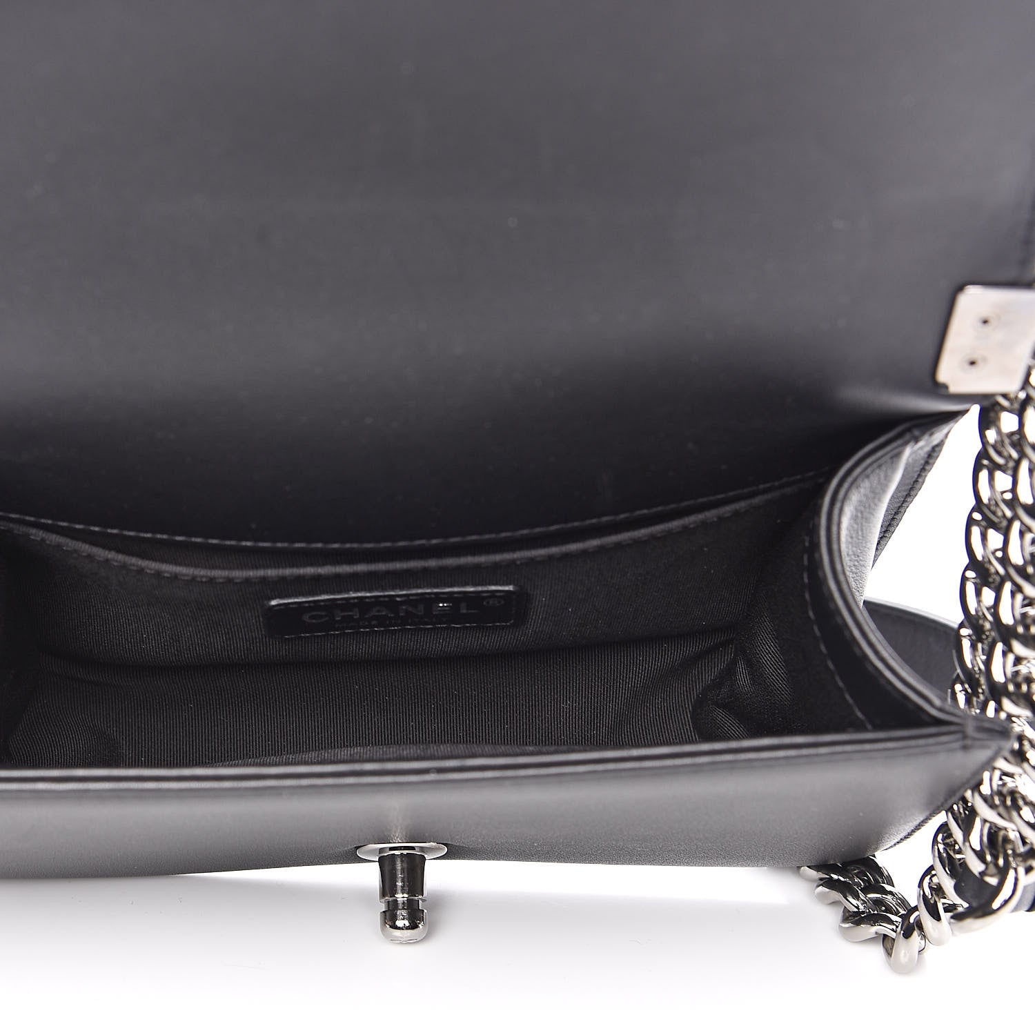 Chanel Calfskin Pearl Tweed Small Boy Flap Black 5 of 12