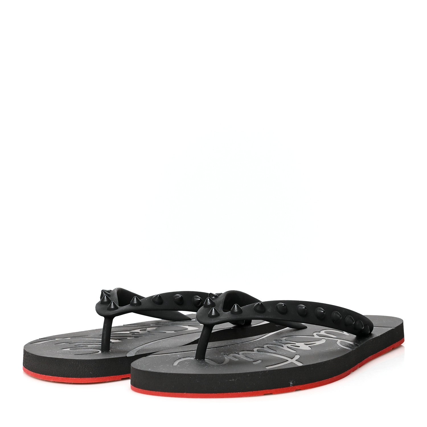 Christian Louboutin Rubber Spike Loubi Donna Flip Flop 39 Black 3 of 6