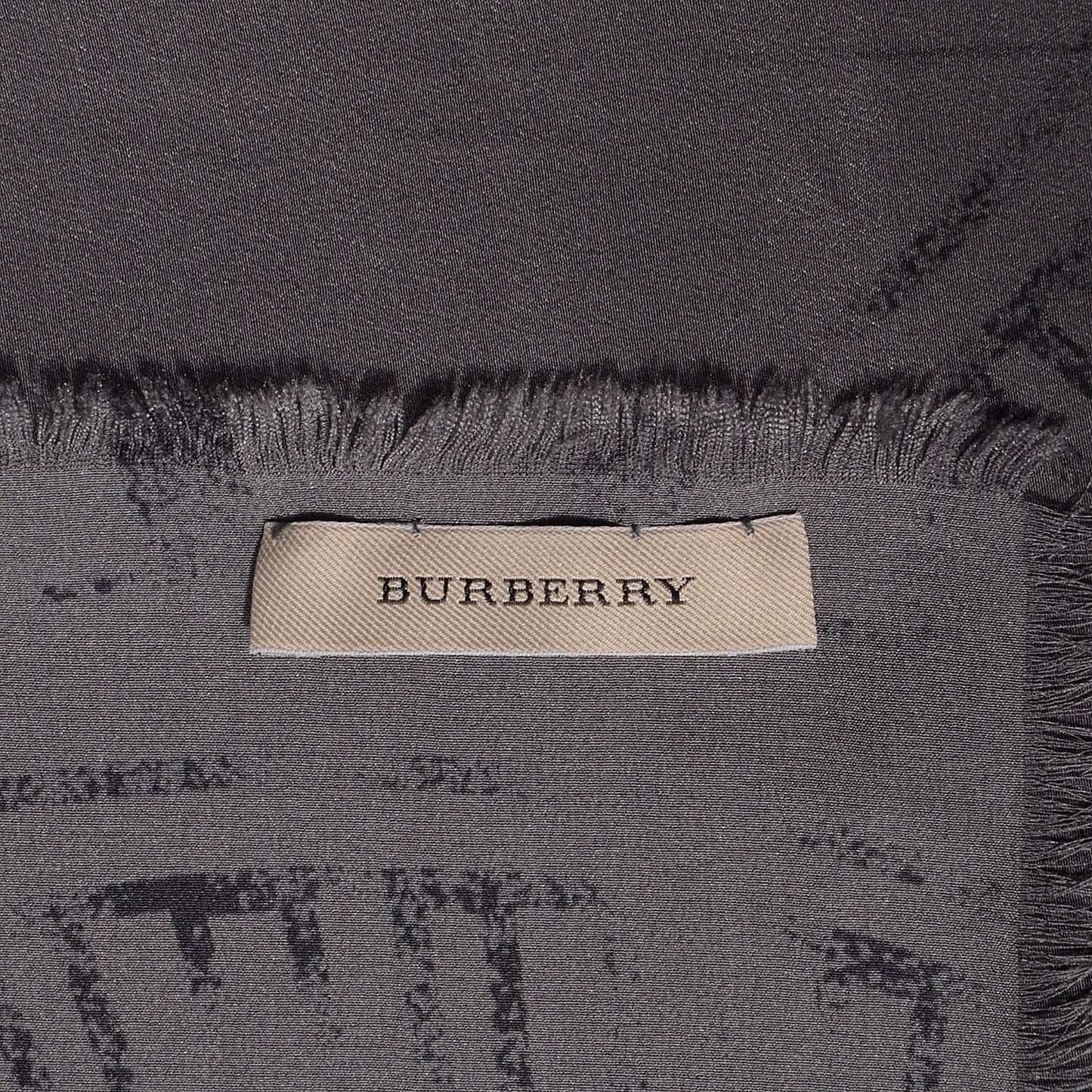 Silk Stamp Printed Scarf Grey