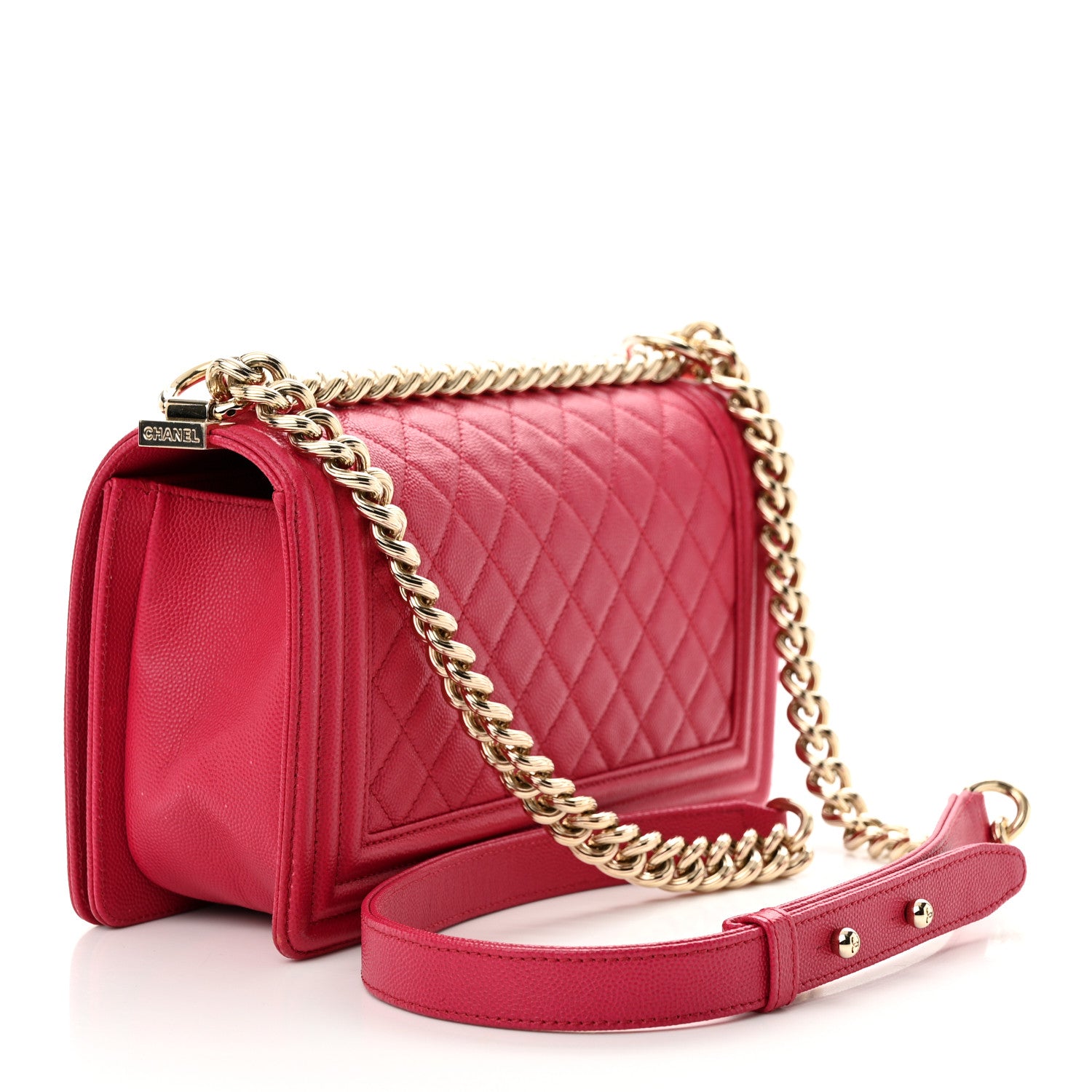Chanel Caviar Quilted Medium Boy Flap Fuchsia 3 of 14