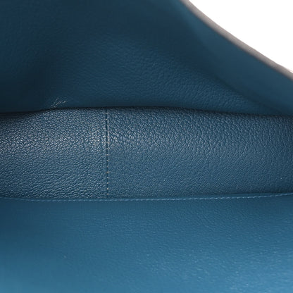 Hermes Taurillon Clemence Verso Steve Caporal Messenger Cacao Bleu Izmir 5 of 17