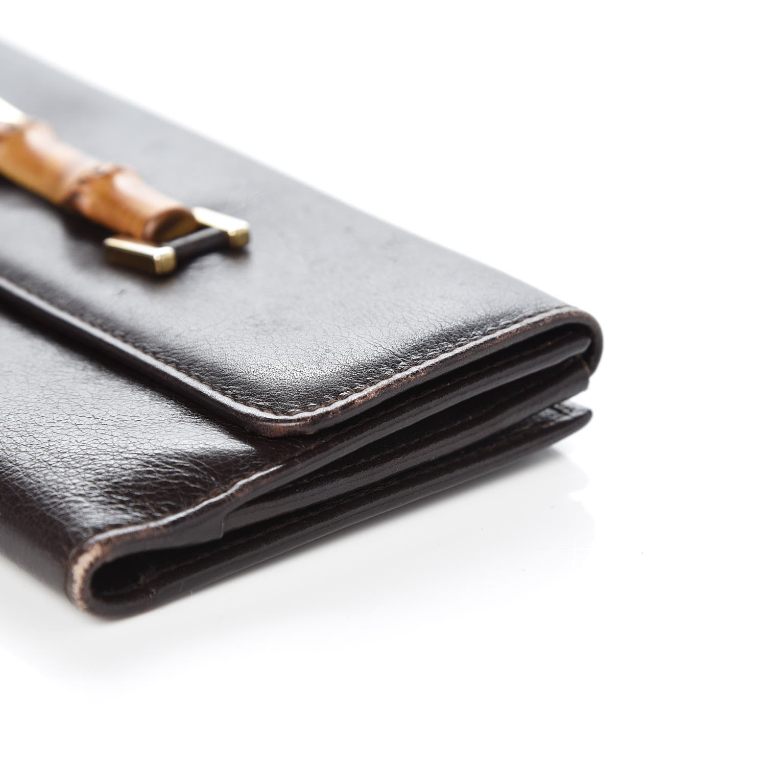 Gucci Calfskin Bamboo Continental Wallet Brown 11 of 16