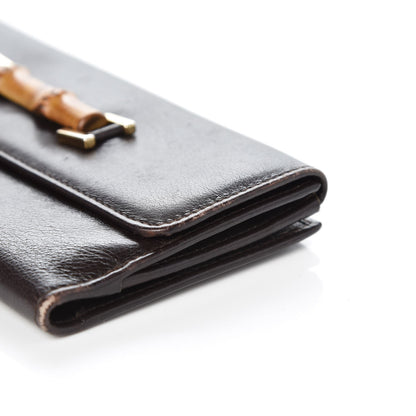 Gucci Calfskin Bamboo Continental Wallet Brown 11 of 16