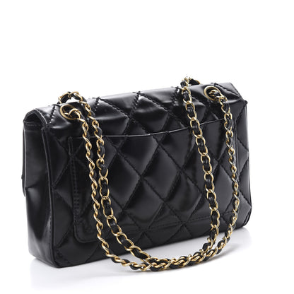 Chanel Glazed Calfskin Quilted Medium Single Flap Black 3 of 15