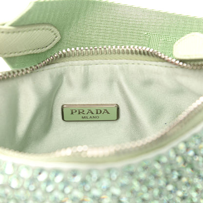 Prada Satin Crystal Re-Edition 2005 Shoulder Bag Acqua 5 of 9