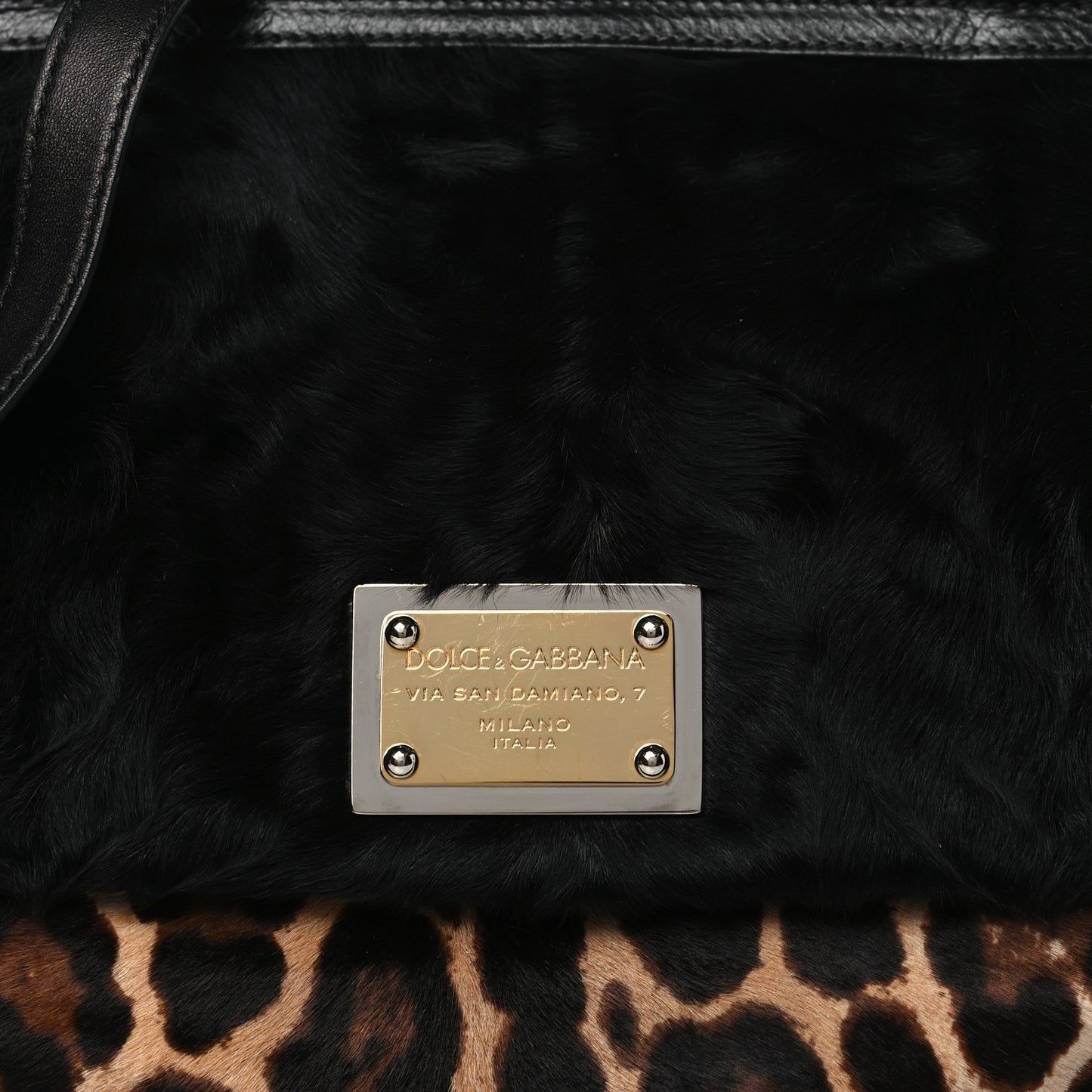 Calf Hair Leopard Print Large Miss Sicily Satchel Naturale