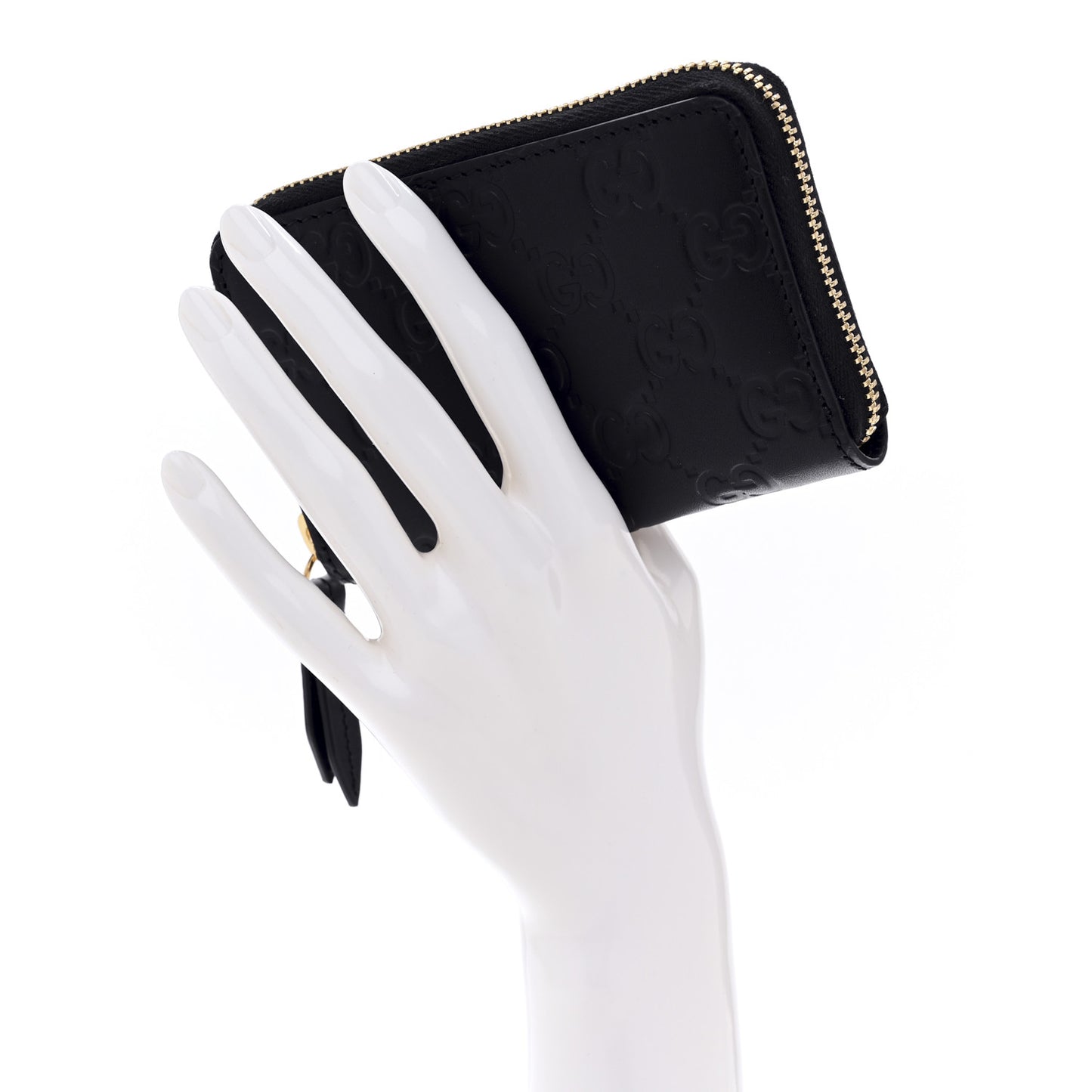 Guccissima Zip Around Card Case Black