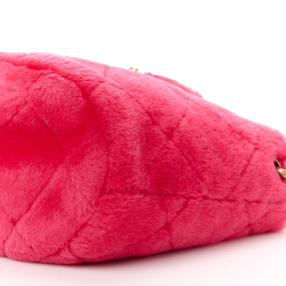 Chanel Shearling Quilted Bucket Bag Fuchsia 11 of 12