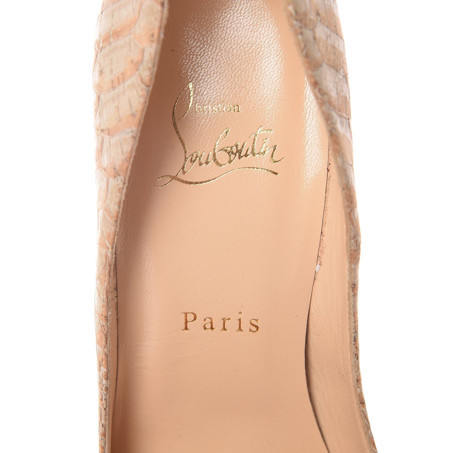 Christian Louboutin Liege Embossed So Kate 120 Pumps 38.5 Beige 7 of 9