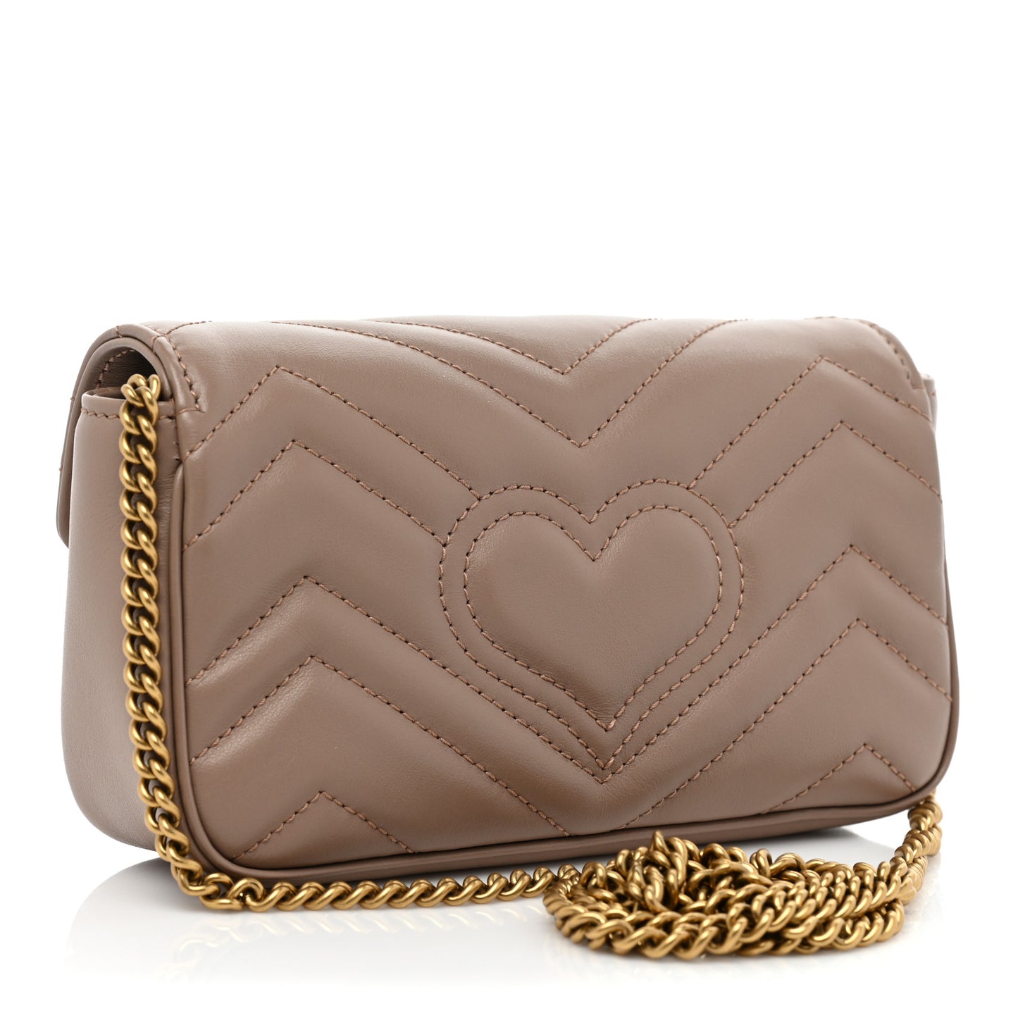 Calfskin Matelasse Super Mini GG Marmont Shoulder Bag Porcelain Rose