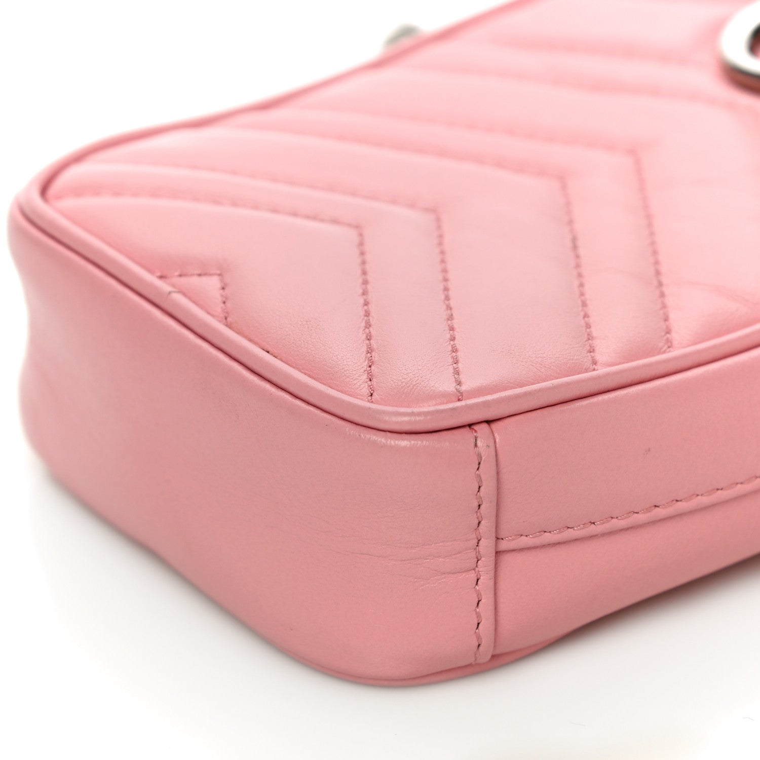 Gucci Calfskin Matelasse Mini GG Marmont Crossbody Bag Wild Rose 8 of 8