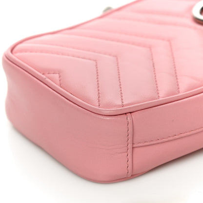 Gucci Calfskin Matelasse Mini GG Marmont Crossbody Bag Wild Rose 8 of 8