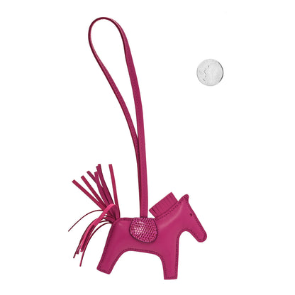 Hermes Milo Lambskin Lizard Touch Grigri Rodeo Horse Bag Charm PM Rose Pourpre 2 of 3