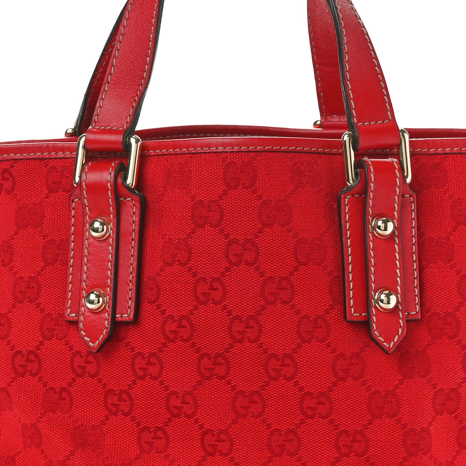 Gucci Monogram Small Jolicoeur Tote Red 8 of 11
