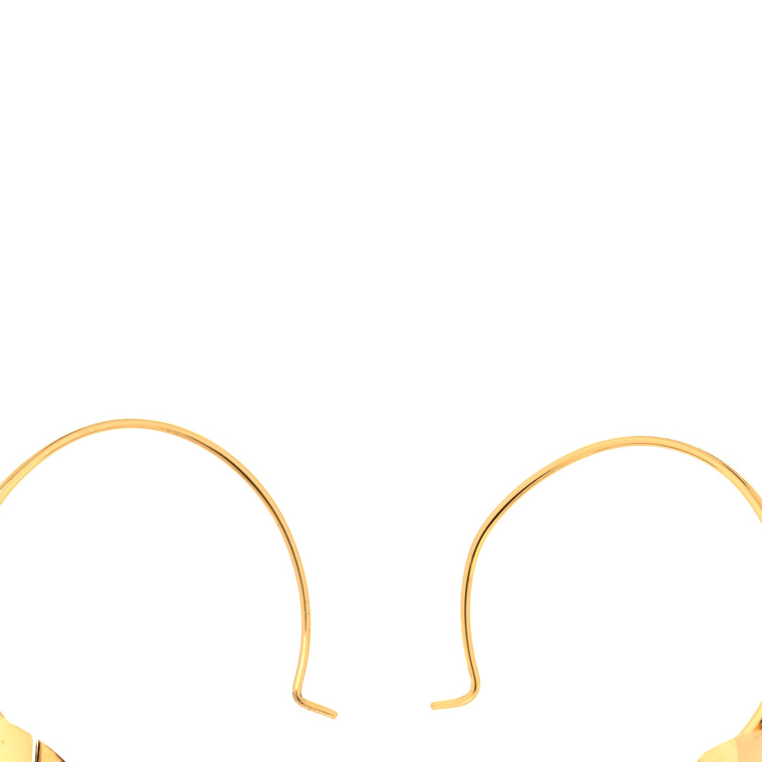 Louis Vuitton Brass Essential V Hoop Earrings Gold 3 of 5