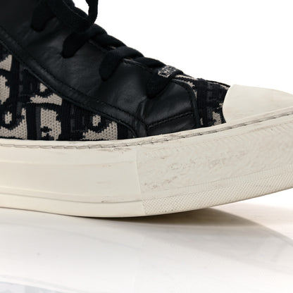 Christian Dior Technical Knit Calfskin Oblique Womens Walk'n Dior High Top Sneakers 38.5 Deep Blue 11 of 24