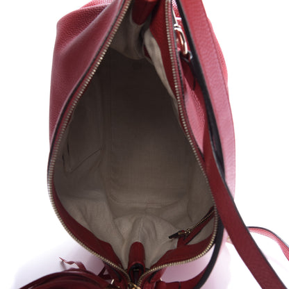 Gucci Pebbled Calfskin Large Soho Hobo Tabasco Red 6 of 13