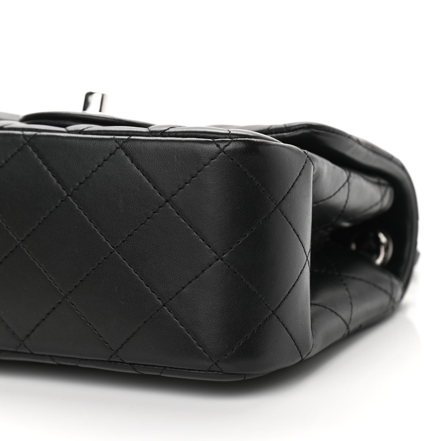 Lambskin Quilted Mini Square Flap Black