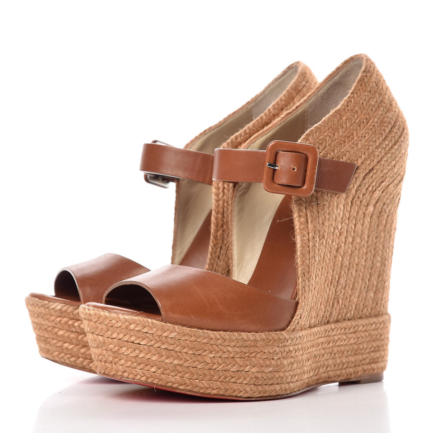 Christian Louboutin Praia 140 Platform Espadrilles 37 Tobacco 3 of 20