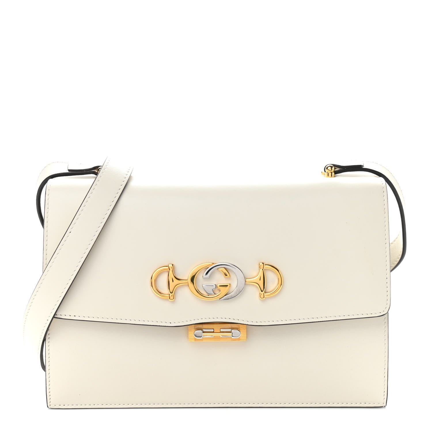 Gucci Grained Calfskin Small Zumi Shoulder Bag Mystic White 1 of 13