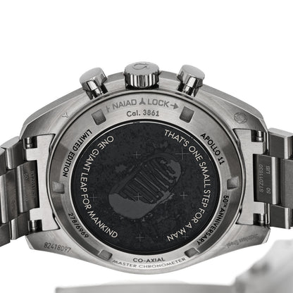 Omega Stainless Steel 42mm Speedmaster Co-Axial Master Chronometer Chronograph Apollo 11 Manual Winding Watch Black 310.20.42.50.01.001 4 of 6