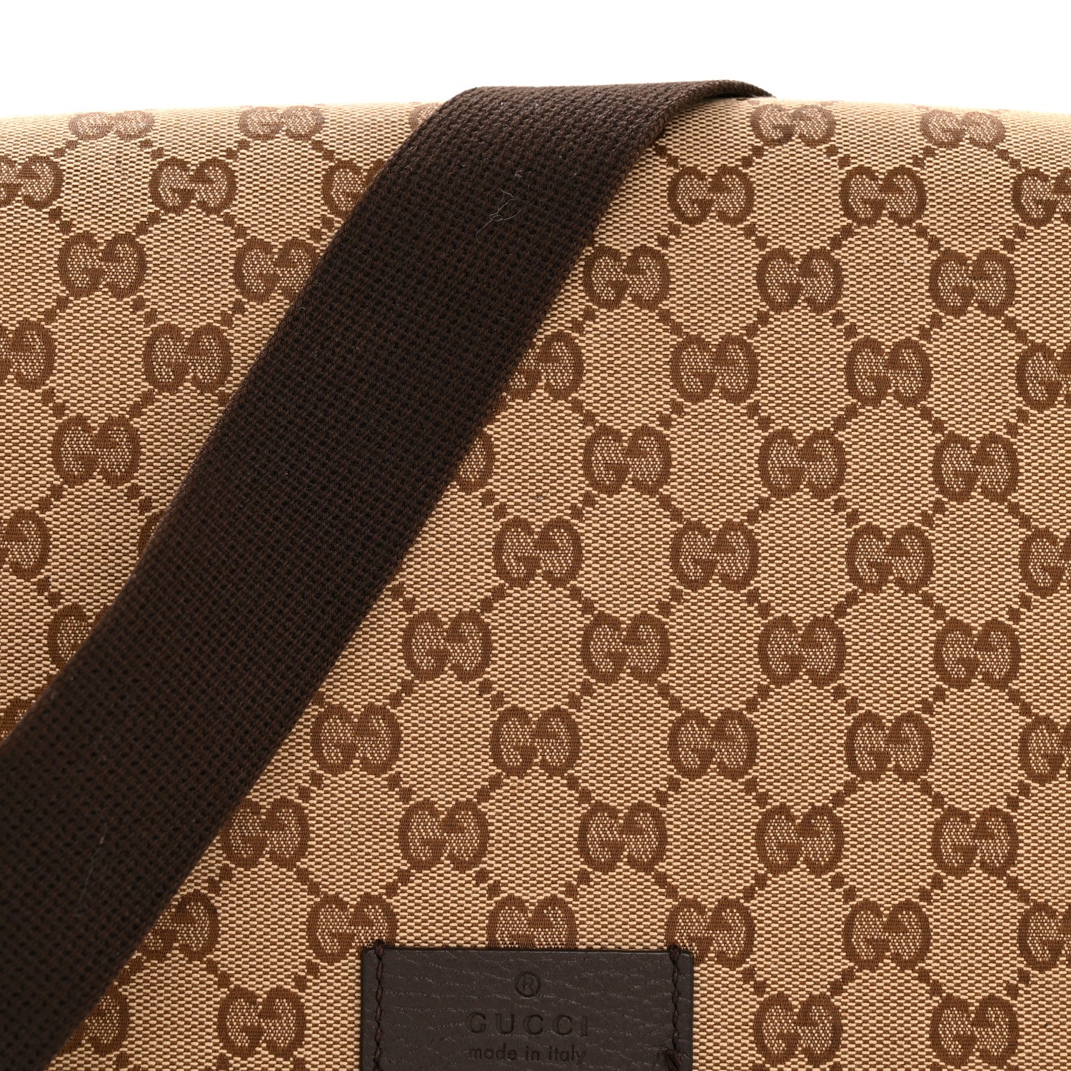 Gucci Monogram Flap Messenger Bag Beige Dark Brown 8 of 11