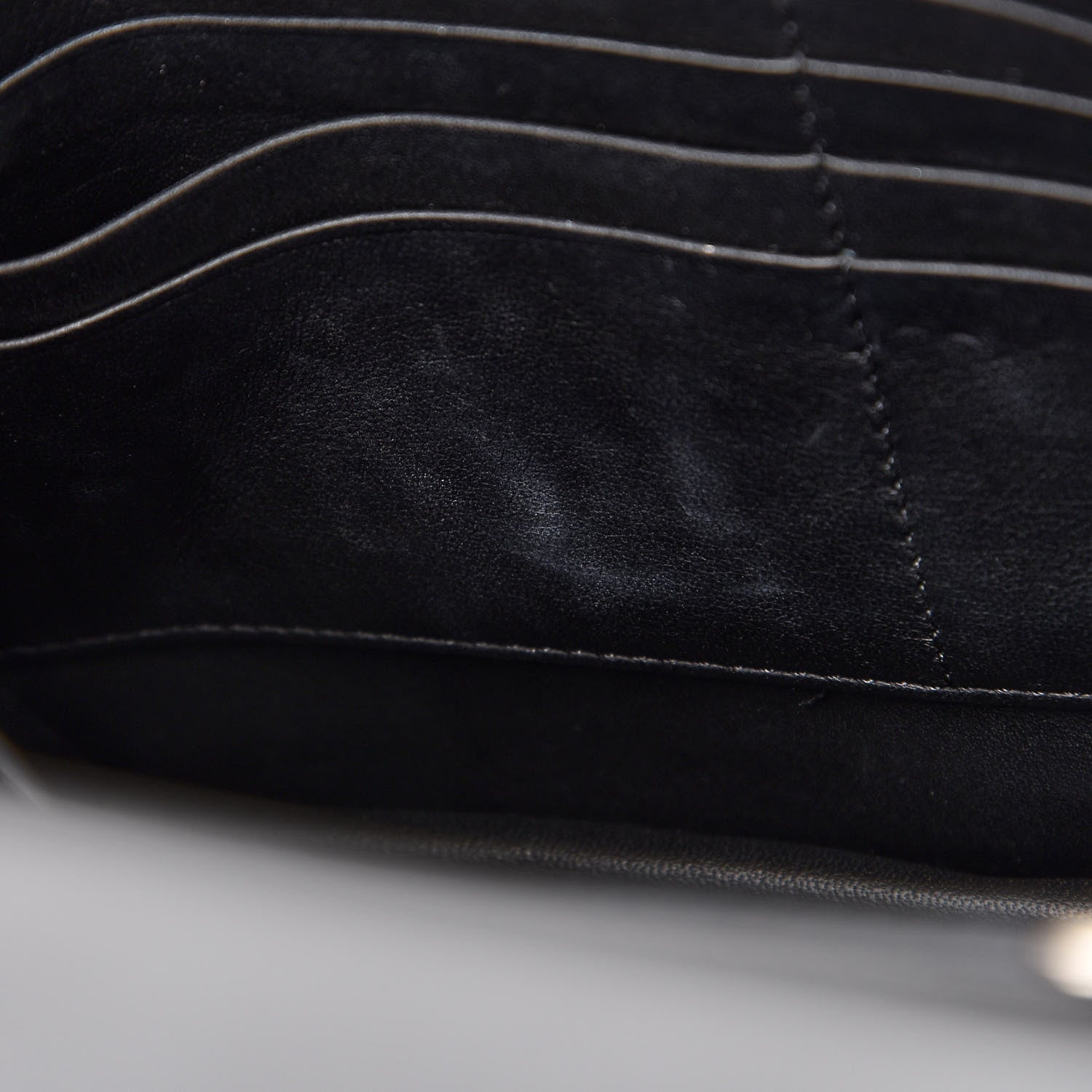 Celine Smooth Lambskin Frame Evening Chain Clutch Black White 7 of 13