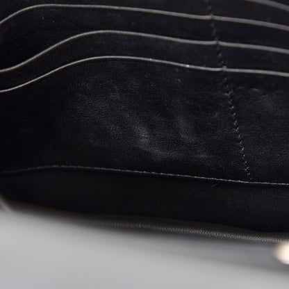 Celine Smooth Lambskin Frame Evening Chain Clutch Black White 7 of 13