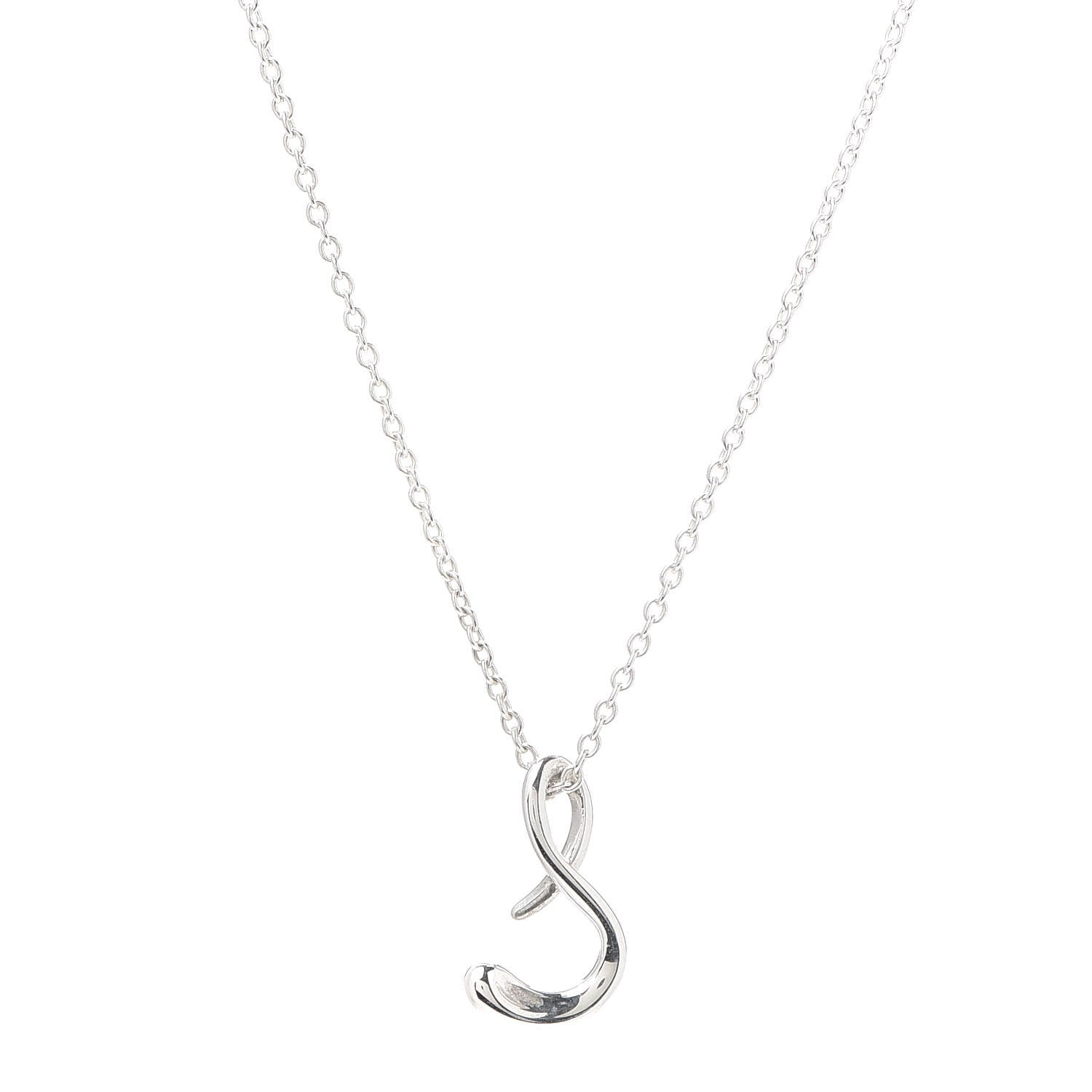 Tiffany Sterling Silver Elsa Peretti Letter S Pendant Necklace 1 of 5