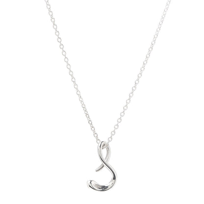 Tiffany Sterling Silver Elsa Peretti Letter S Pendant Necklace 1 of 5