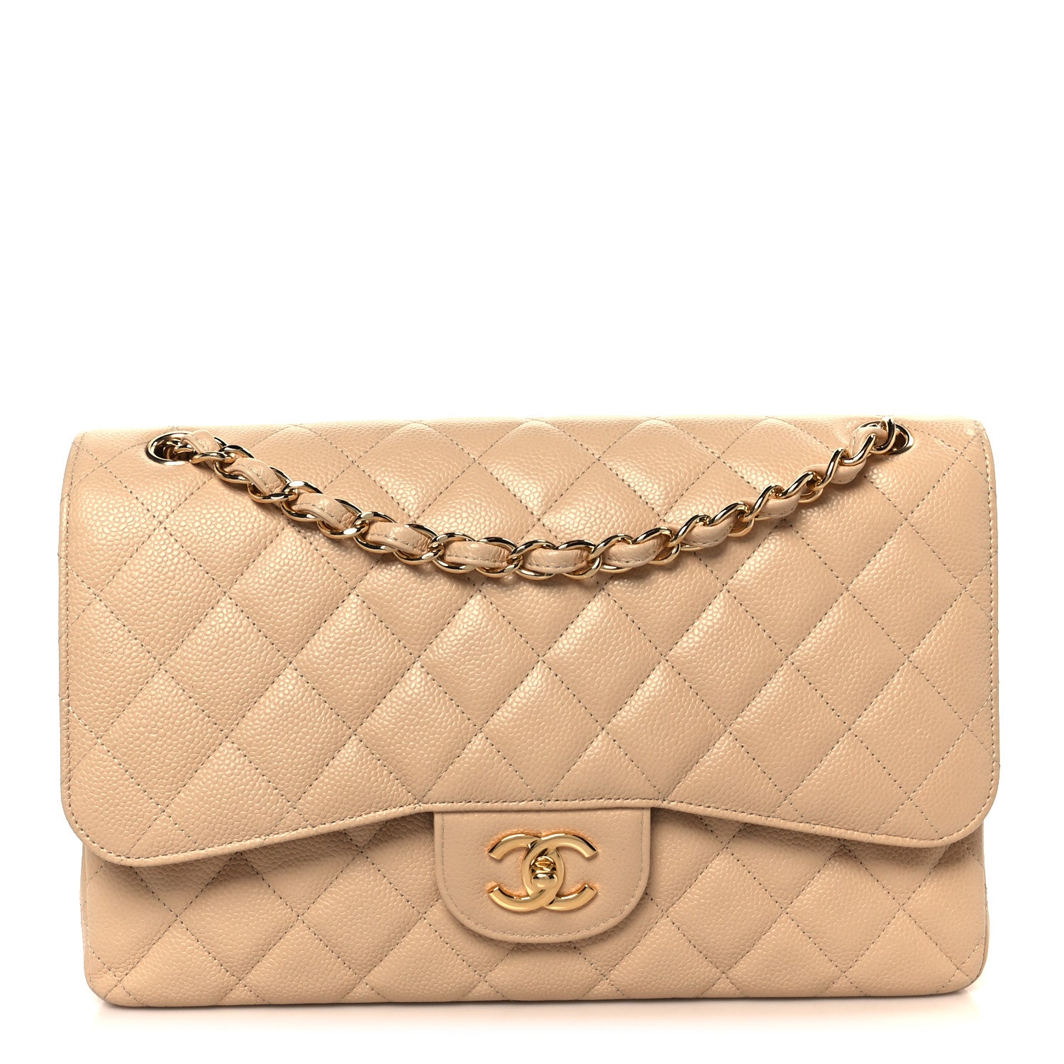 Chanel Caviar Quilted Jumbo Double Flap Beige Clair 1 of 11