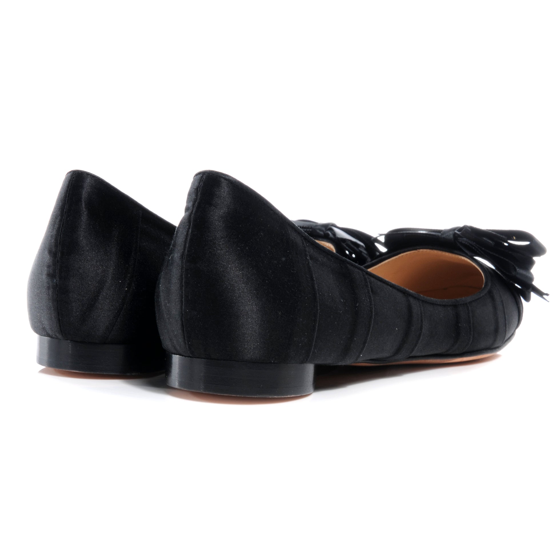 Chanel Satin CC Bow Flats 39 Black 3 of 5