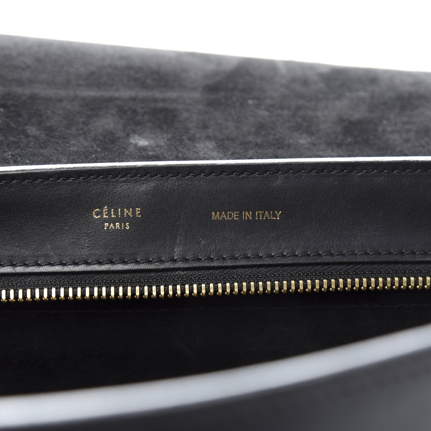 Celine Smooth Calfskin Suede Medium Bi-Color Trapeze Black 6 of 16